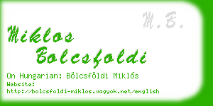 miklos bolcsfoldi business card